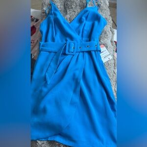 Zena Vibrant Blue Dress with Belt